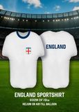 Oaktree 24inch Shape Sports Shirt England White Blue Metallic - Foil Balloons